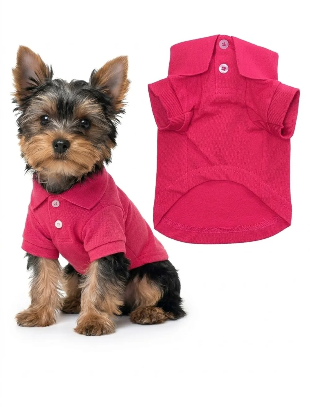 Classic Hot Pink Polo Shirt for Dogs - Stylish Pet Tee